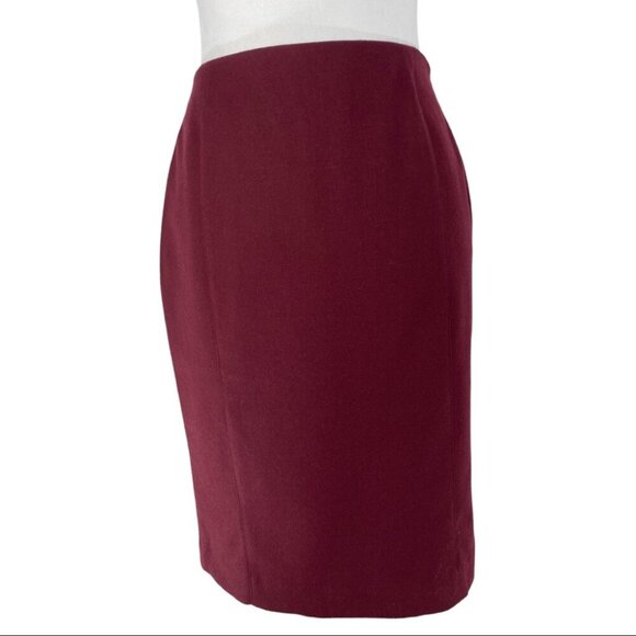 Talbots Women's NWT Maroon Y2K Time Capsule Wool‎ Career Pencil Skirt 2/W29 - Picture 1 of 8